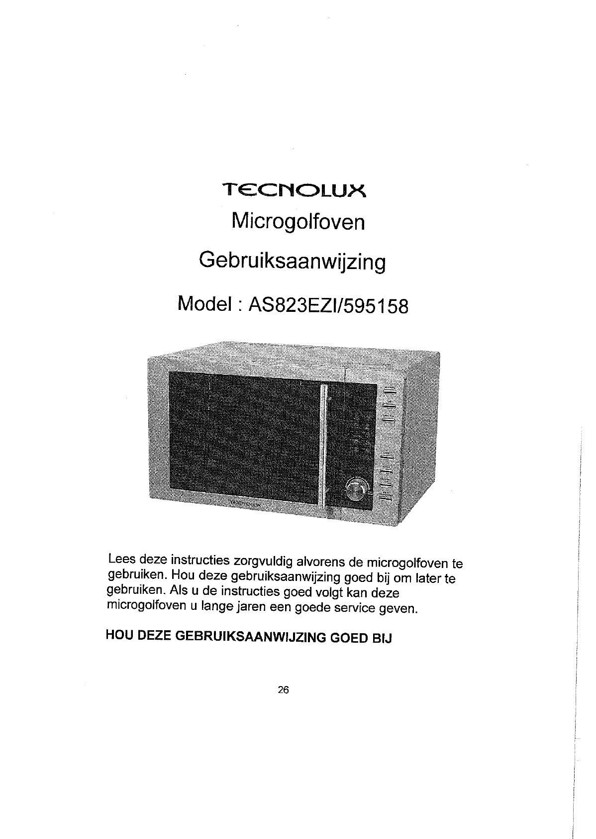 betreden Intentie lip Handleiding Tecnolux AS823EZI (pagina 1 van 11) (Nederlands)
