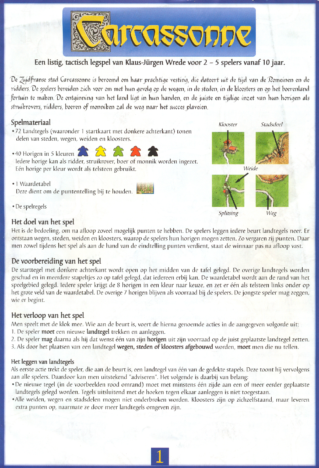 trainer scheuren redactioneel Handleiding 999 games Carcassonne (pagina 1 van 4) (Nederlands)