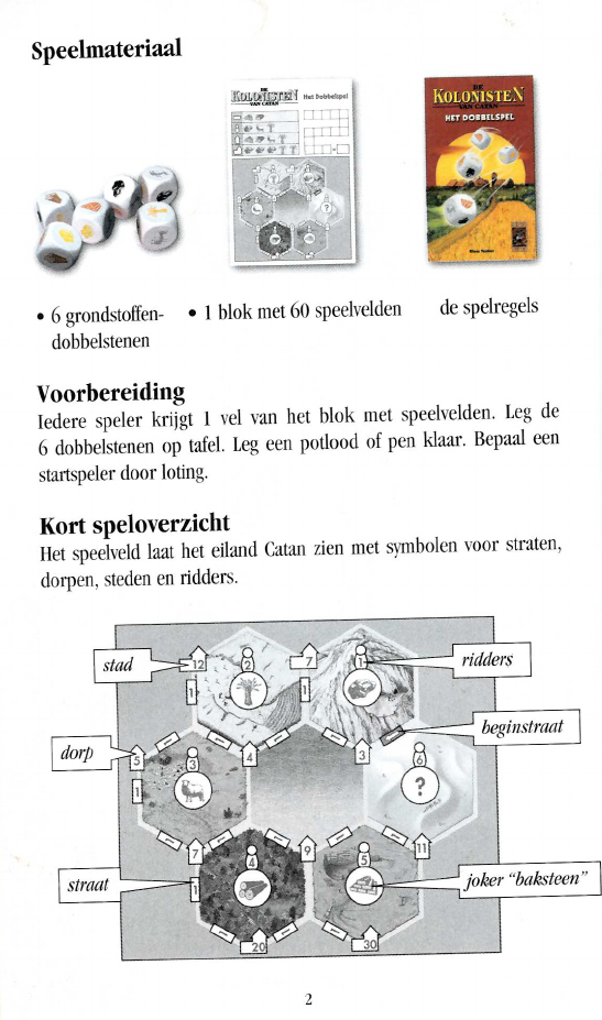 adverteren verlegen Boek Handleiding 999 games Kolonisten van Catan Het dobbelspel (pagina 1 van 8)  (Nederlands)