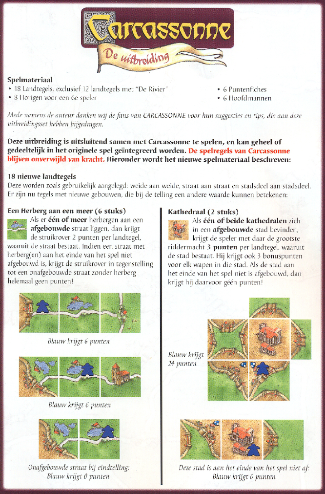hel Koel lichten Handleiding 999 games Carcassonne - Herberg en Kathedraal (pagina 1 van 2)  (Nederlands)