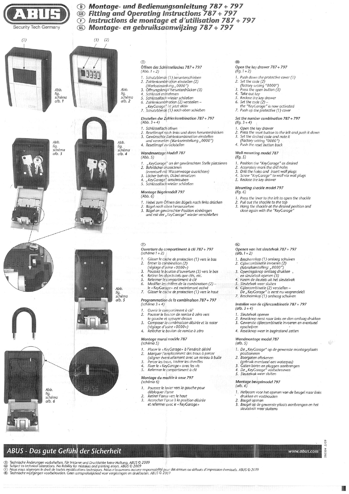 Handleiding 787 (pagina 1 (Nederlands, Deutsch, English, Français)