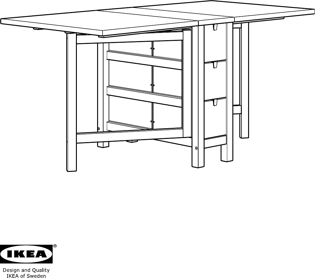 waterbestendig stok argument Handleiding Ikea 102.902.21 NORDEN Klaptafel (pagina 1 van 8) (Alle talen)