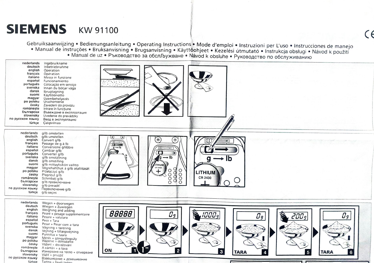 Handleiding Siemens 91100 (pagina 2 van 2) (Nederlands, Duits, Frans, Italiaans, Portugees, Spaans, Zweeds, Fins)
