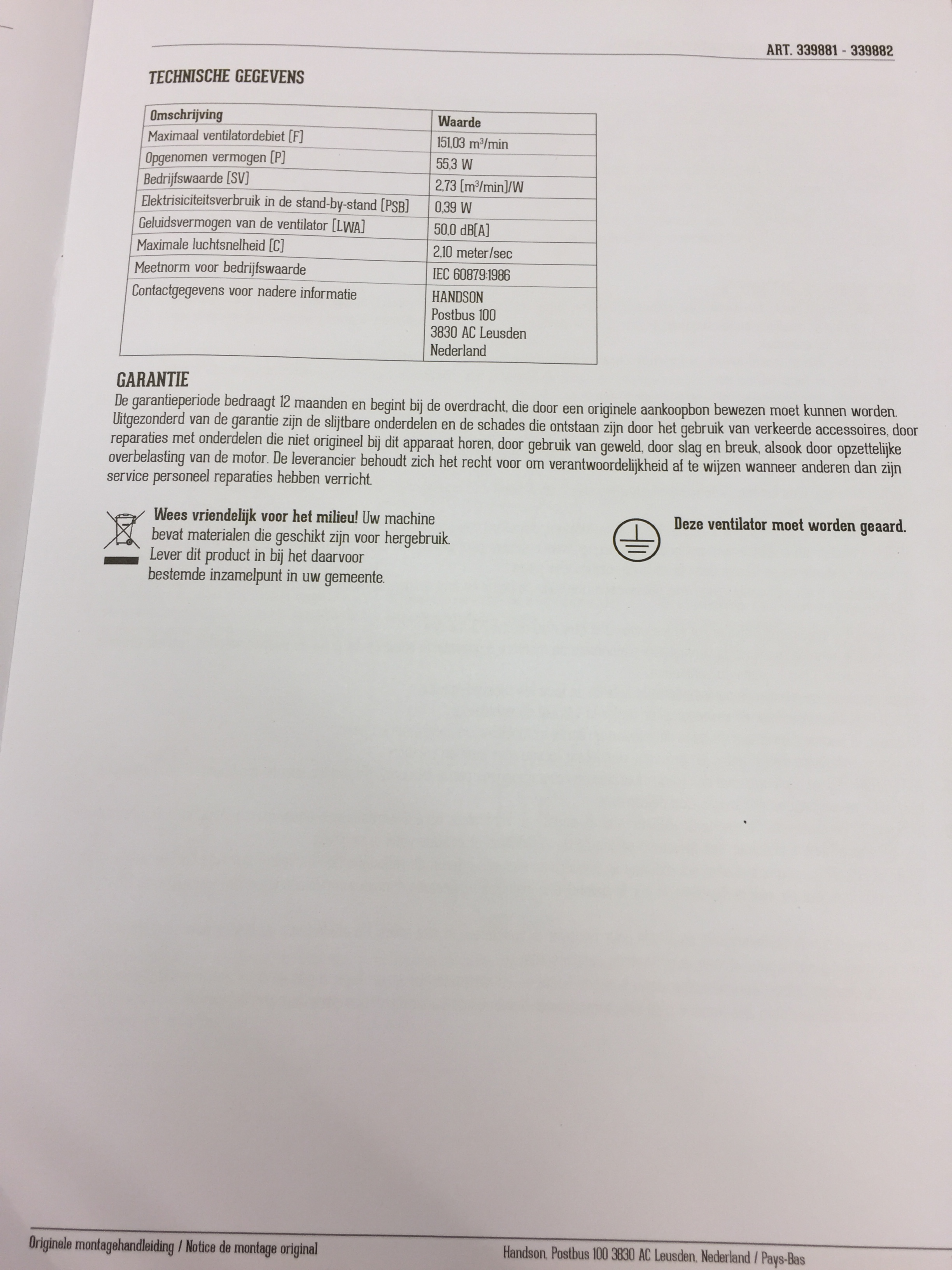 Hertog onregelmatig Isolator Handleiding Handson BELLUNO (pagina 5 van 7) (Nederlands)
