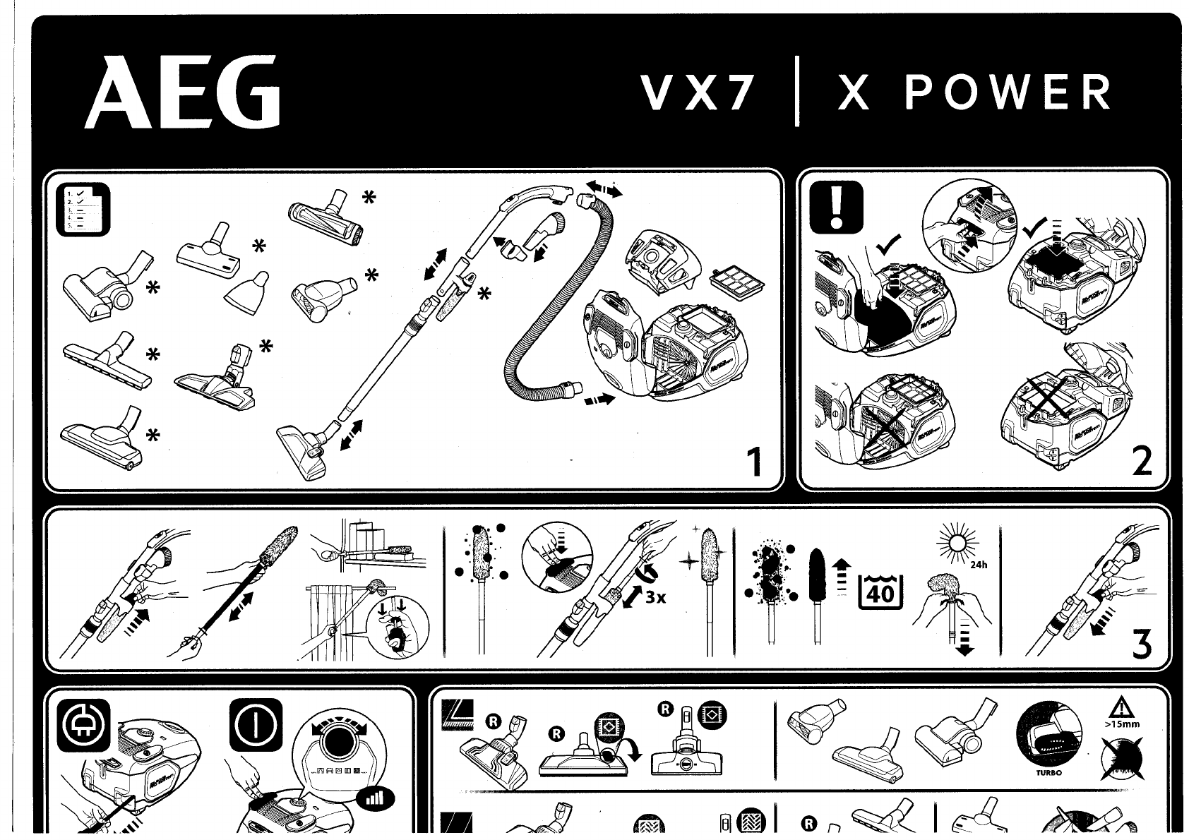 Leraar op school Vervloekt Monopoly Handleiding AEG VX7-1 (pagina 1 van 2) (Nederlands, Duits, Engels, Frans,  Italiaans, Spaans)