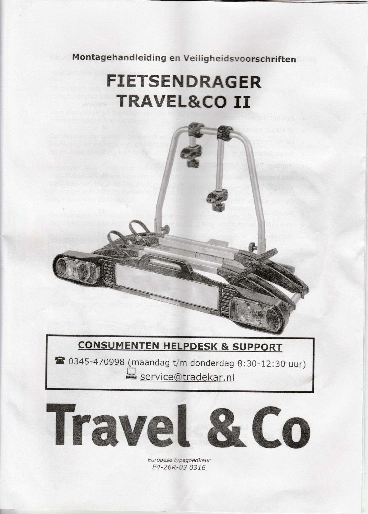 Bewolkt Gebeurt roddel Handleiding Travel en Co Fietsendrager (pagina 1 van 16) (Nederlands)