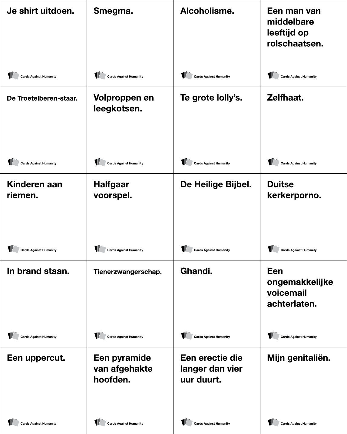 in stand houden Foto Eindig Handleiding Gezelschapsspellen Cards Against Humanity (pagina 1 van 31) ( Nederlands, Engels)