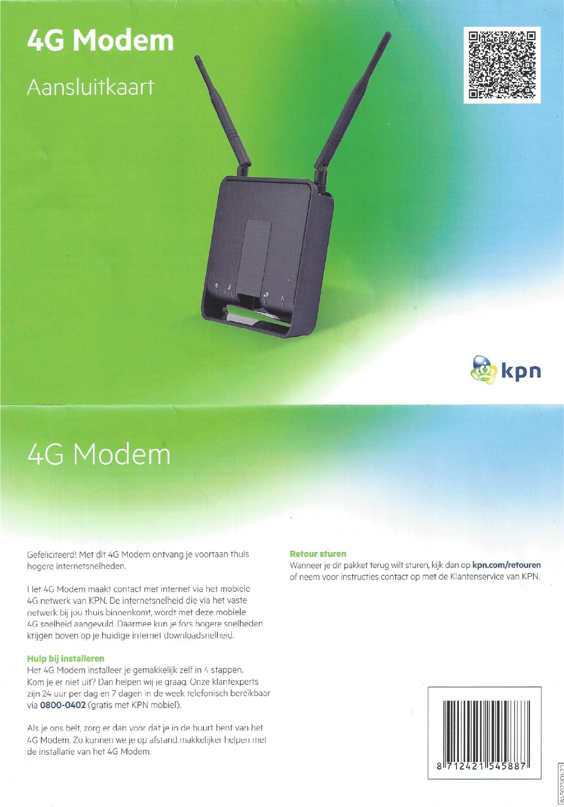 Ineenstorting helpen Integreren Handleiding Sagemcom FaST 4360 Air KPN 4G Modem (pagina 1 van 4)  (Nederlands)