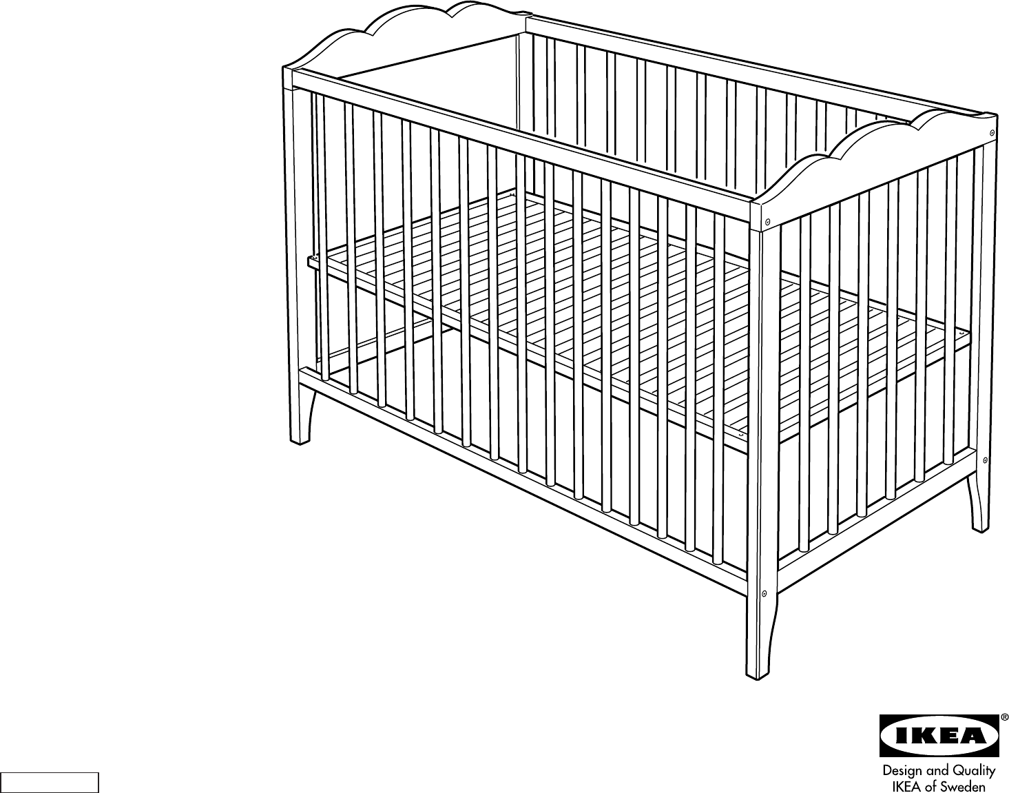 Zichtbaar lever Stal Handleiding Ikea Hensvik babybed (pagina 1 van 4) (Nederlands, Duits,  Engels, Frans, Italiaans, Portugees, Spaans, Pools, Turks, Deens, Zweeds,  Noors, Fins)