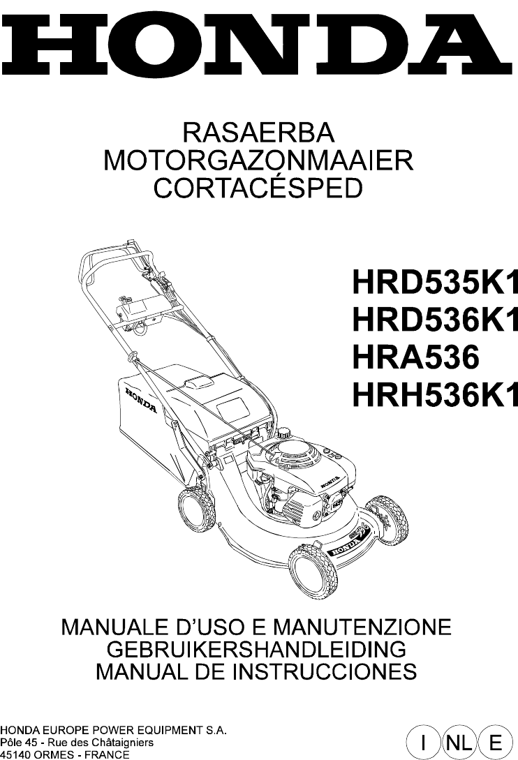 Annoteren Dreigend Politiebureau Handleiding Honda HRD536 (pagina 1 van 92) (Nederlands, Italiaans, Spaans)