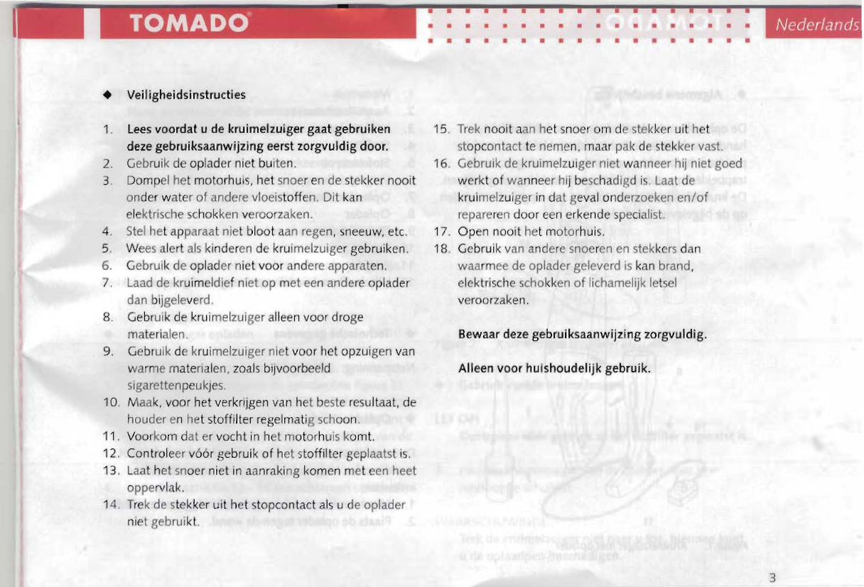 Afvoer Onweersbui Continu Handleiding Tomado TM-9502 (pagina 3 van 6) (Nederlands)