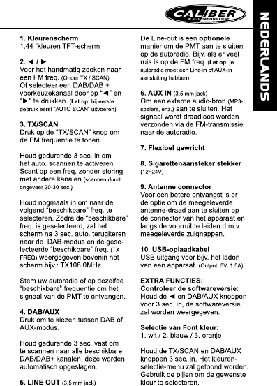 magnifiek stad winter Handleiding Caliber PMT700D (pagina 20 van 24) (Nederlands, Deutsch,  English, Français, Italiano, Português, Espanol, Polski, Svenska)