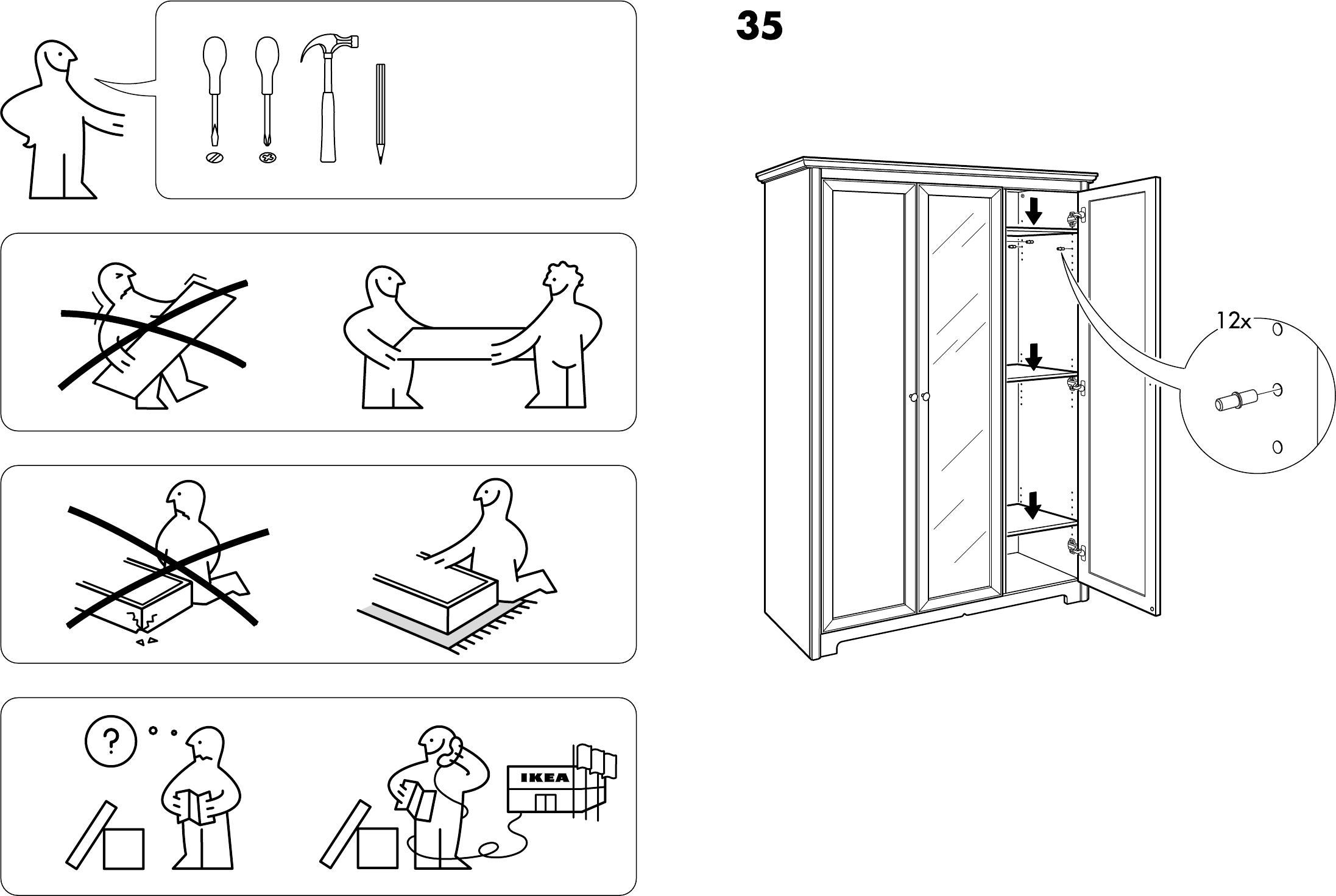 accent Auckland Rustiek Handleiding Ikea Aspelund garderobekast (pagina 3 van 14) (Nederlands,  Engels, Frans, Italiaans, Portugees, Spaans, Pools, Deens, Zweeds, Noors,  Fins)