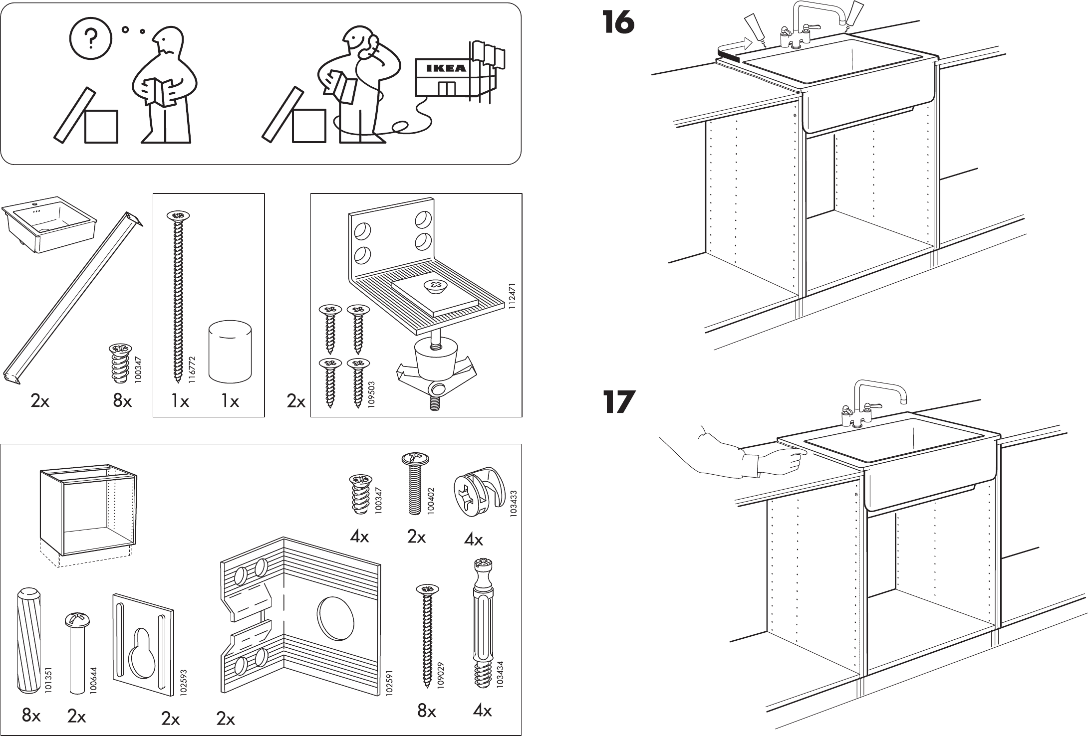 toezicht houden op kleuring Filosofisch Handleiding Ikea Domsjo spoelbak 2 (pagina 4 van 8) (Nederlands, Duits,  Engels, Frans, Italiaans, Portugees, Spaans, Pools, Deens, Zweeds, Noors,  Fins)