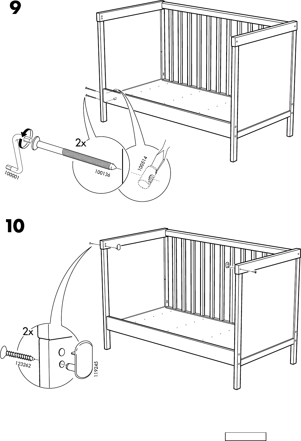 Сборка кроватки для новорожденных