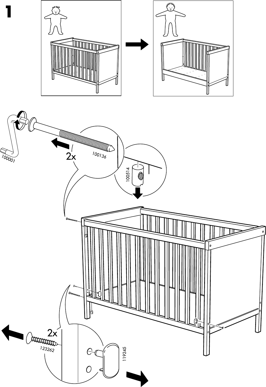 apotheek kapperszaak pack Handleiding Ikea SUNDVIK Babybedje (pagina 11 van 16) (Nederlands, Duits,  Engels, Frans, Italiaans, Portugees, Spaans, Pools, Turks, Deens, Zweeds,  Noors, Fins)