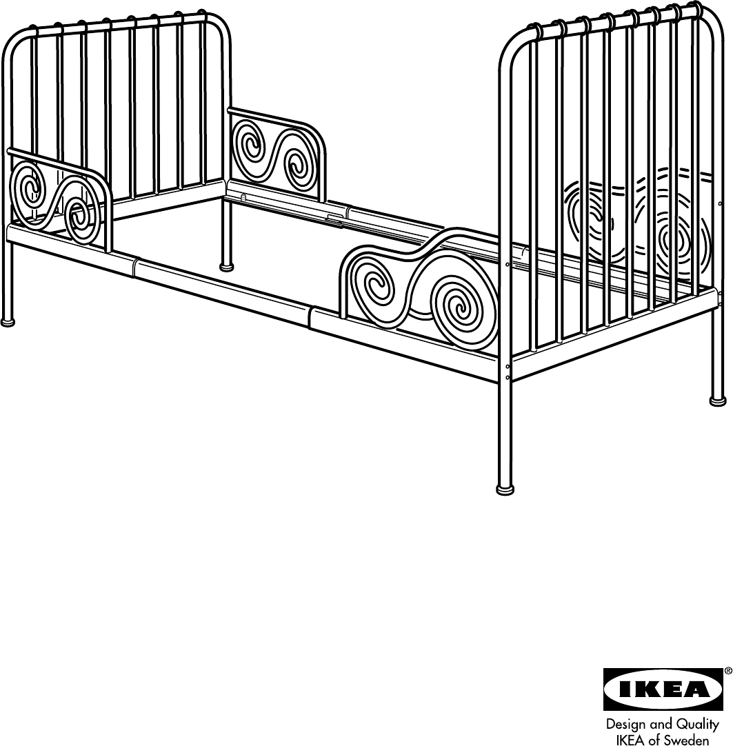 Worden Kelder deken Handleiding Ikea MINNEN Meegroeibed (pagina 1 van 8) (Nederlands, Duits,  Engels, Frans, Italiaans, Portugees, Spaans, Pools, Turks, Deens, Zweeds,  Noors, Fins)