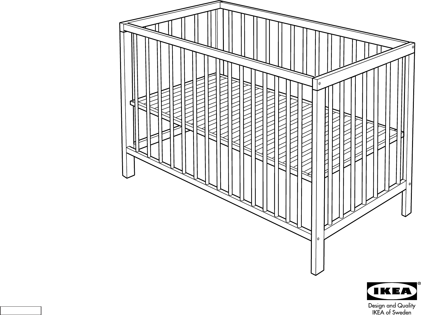 Handleiding Ikea Gulliver babybed 60x120 (pagina 1 van 4) Duits, Engels, Italiaans, Portugees, Pools, Zweeds, Noors, Fins)