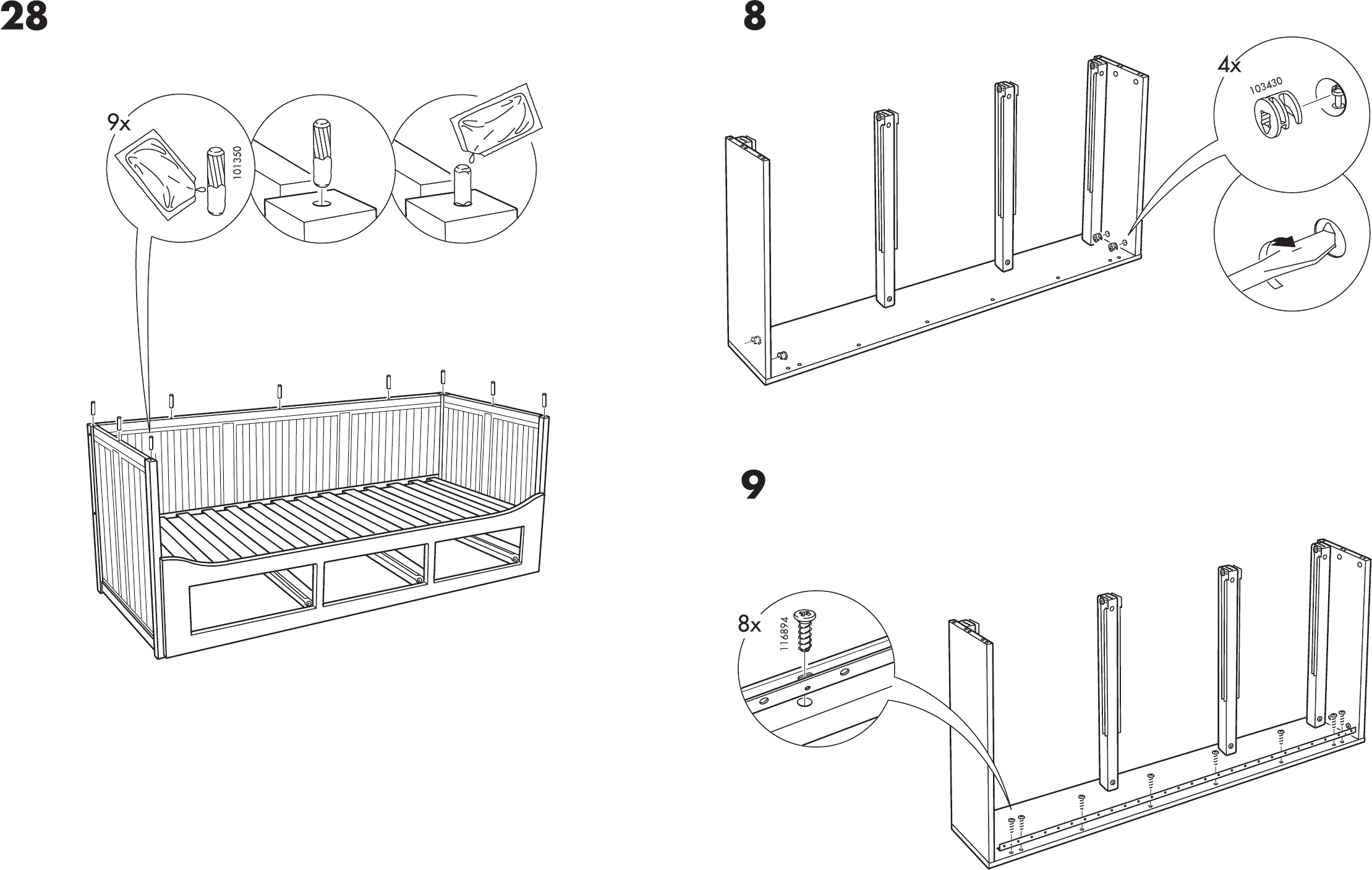 Veroorloven Medewerker kiezen Handleiding Ikea Hemnes bedbank (pagina 10 van 12) (Nederlands, Deutsch,  English, Français, Italiano, Português, Espanol, Polski, Dansk, Svenska,  Norsk, Suomi)