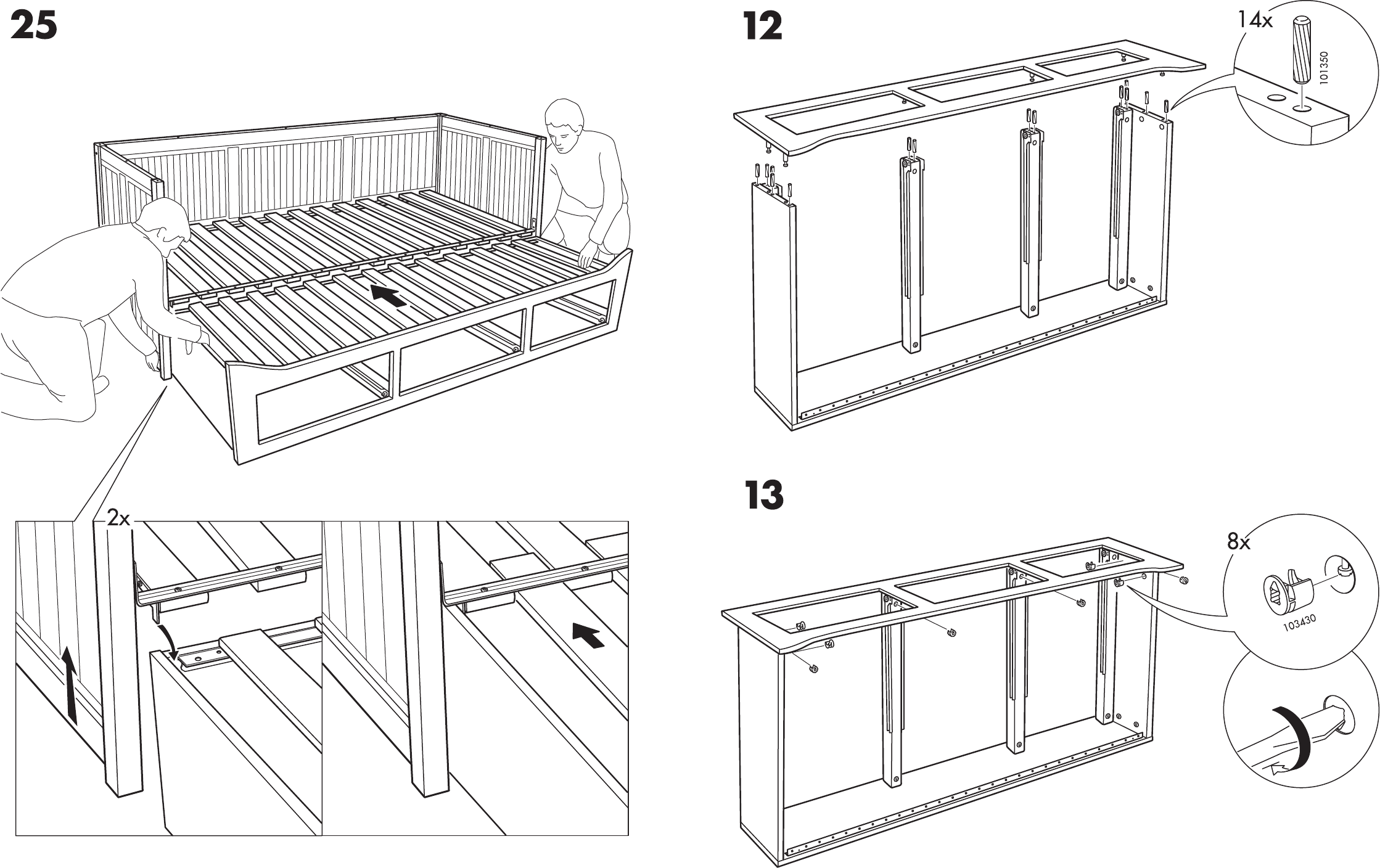 Buy Hemnes Day Bed W 3 Drawers 2 Mattresses Grey Moshult Firm