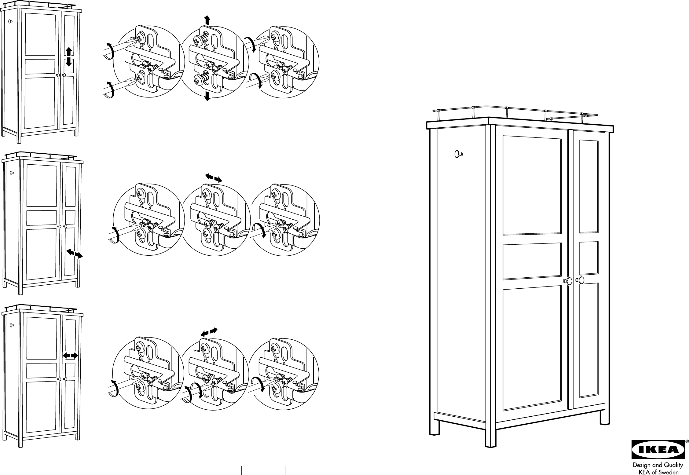 Handleiding Ikea Hemnes garderobekast (pagina 1 van 10) (Nederlands, Duits, Engels, Frans, Portugees, Spaans, Pools, Deens, Zweeds, Noors, Fins)