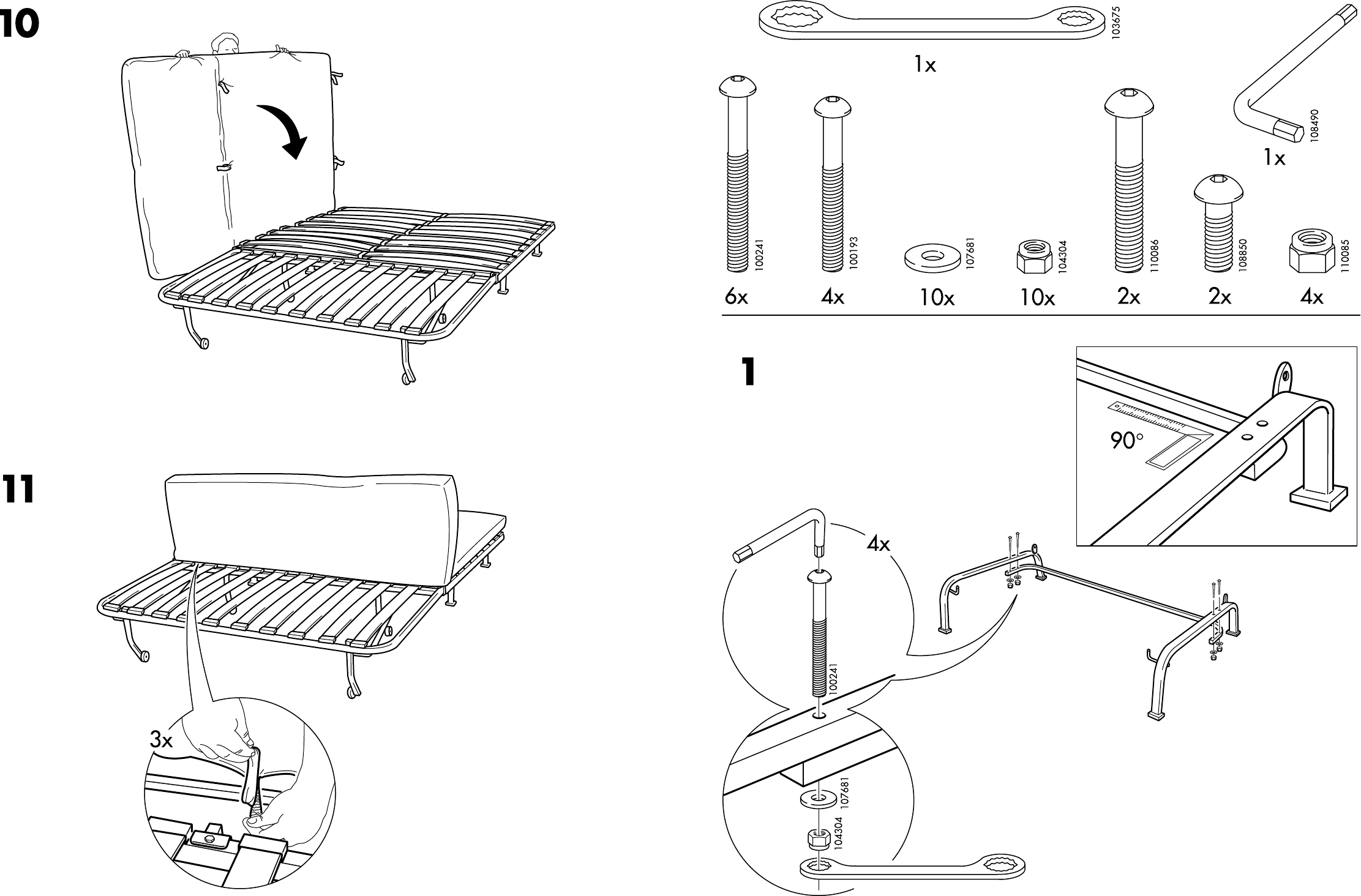 periodieke Asser Bovenstaande Handleiding Ikea Lycksele onderstel slaapbank (pagina 3 van 6) (Nederlands,  Duits, Engels, Frans, Italiaans, Portugees, Spaans, Pools, Deens, Zweeds,  Noors, Fins)