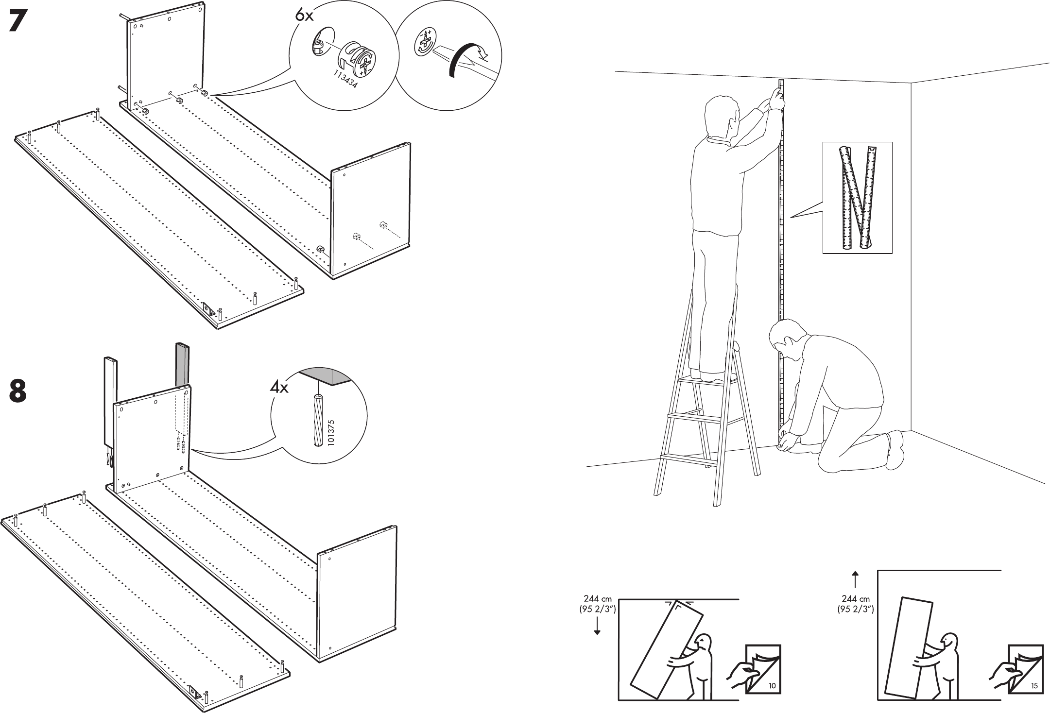 Ikea Pax garderobekast (pagina 9 van 12) (Nederlands, Duits, Engels, Frans, Italiaans, Portugees, Spaans, Pools, Deens, Zweeds, Noors, Fins)