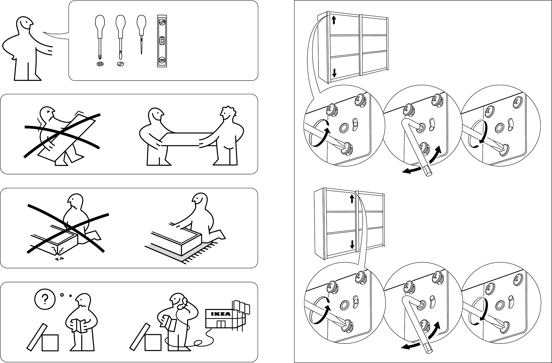 Handleiding Ikea stordal schuifdeuren (pagina 5 van 12) (Nederlands, English, Français, Italiano, Português, Espanol, Polski, Dansk, Svenska, Suomi)