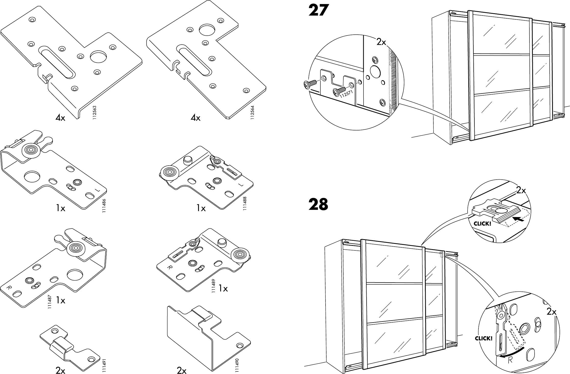 Handleiding Ikea Pax stordal schuifdeuren (pagina 1 van 12) (Nederlands, English, Français, Italiano, Português, Espanol, Polski, Dansk, Svenska, Norsk, Suomi)