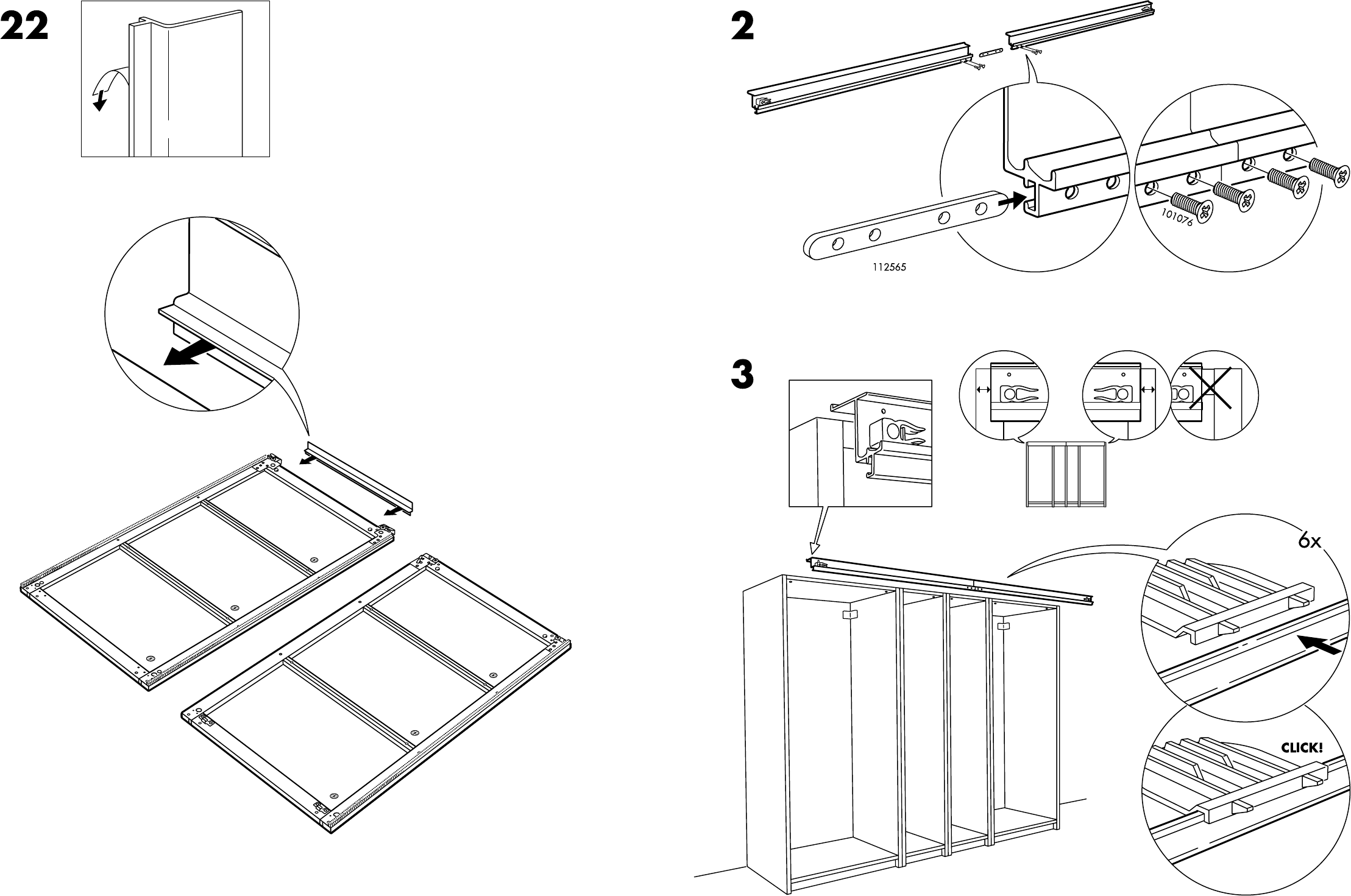 Handleiding Ikea Pax stordal schuifdeuren (pagina 10 van 12) (Nederlands, Duits, Engels, Italiaans, Portugees, Spaans, Pools, Deens, Zweeds, Noors,