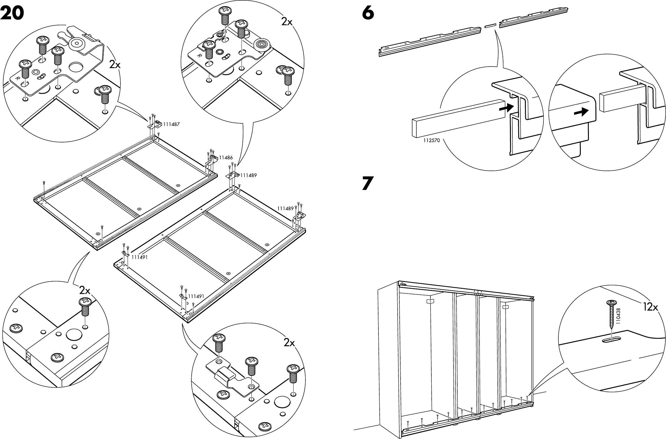 Handleiding Ikea Pax stordal schuifdeuren (pagina 10 van 12) (Nederlands, Duits, Engels, Italiaans, Portugees, Spaans, Pools, Deens, Zweeds, Noors,