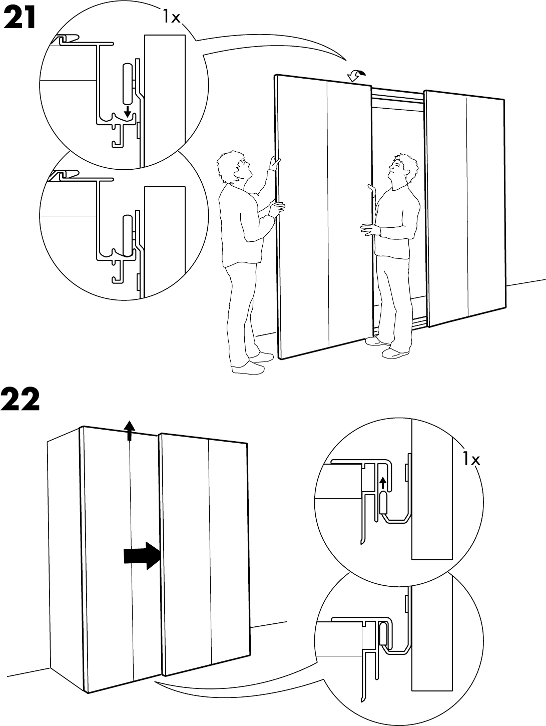 Handleiding Ikea PAX HASVIK 200-236 (pagina 26 van 32) (Nederlands, Duits, Engels, Frans, Italiaans, Pools, Turks, Deens, Zweeds, Noors, Fins)