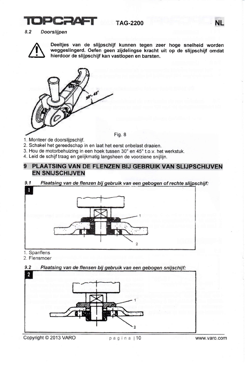 overal B.C. Likken Handleiding Topcraft Haakse slijper (pagina 14 van 20) (Nederlands)
