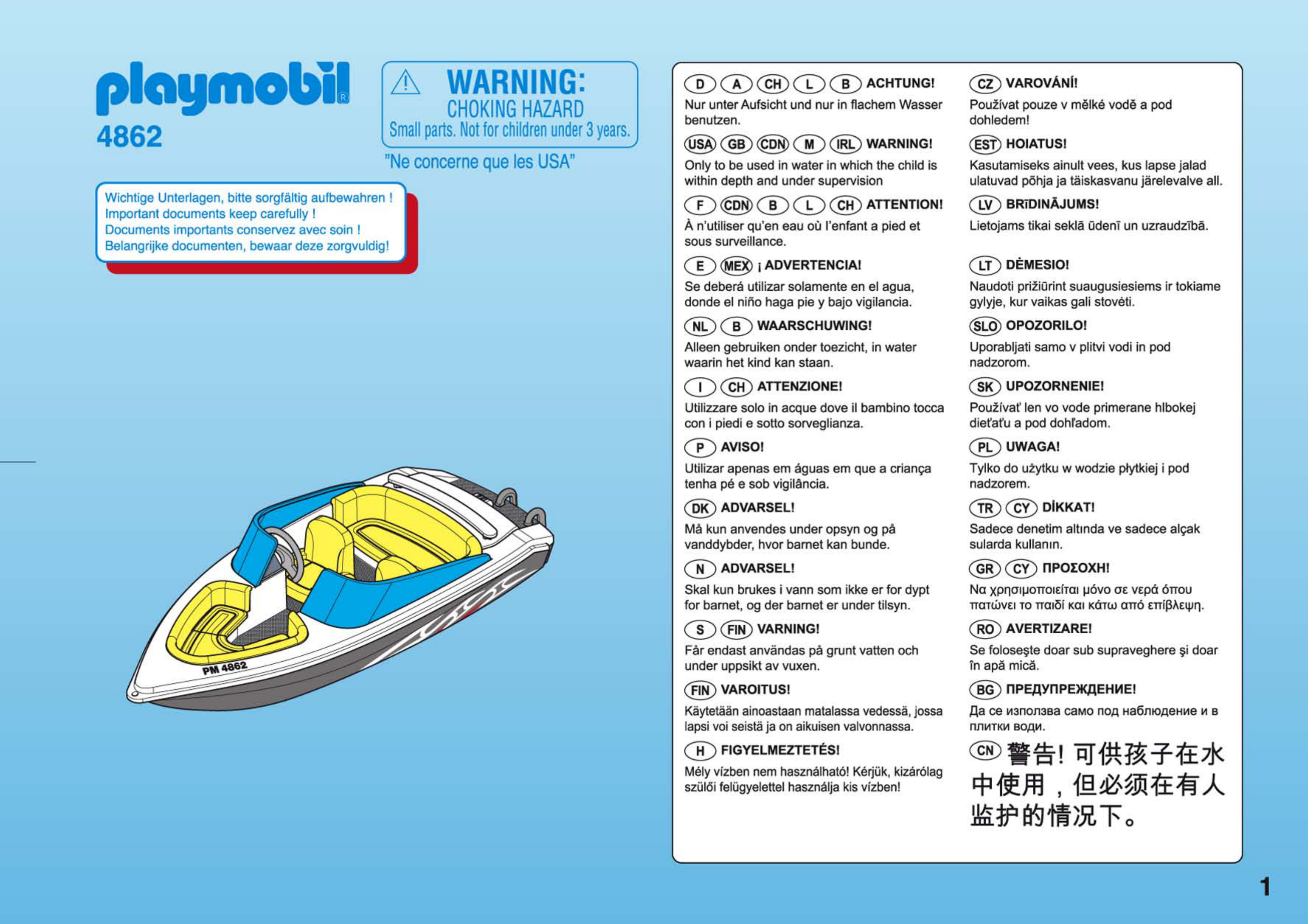 Handleiding Playmobil 4862 (pagina 1 van 4) (Dansk, Deutsch, English ...