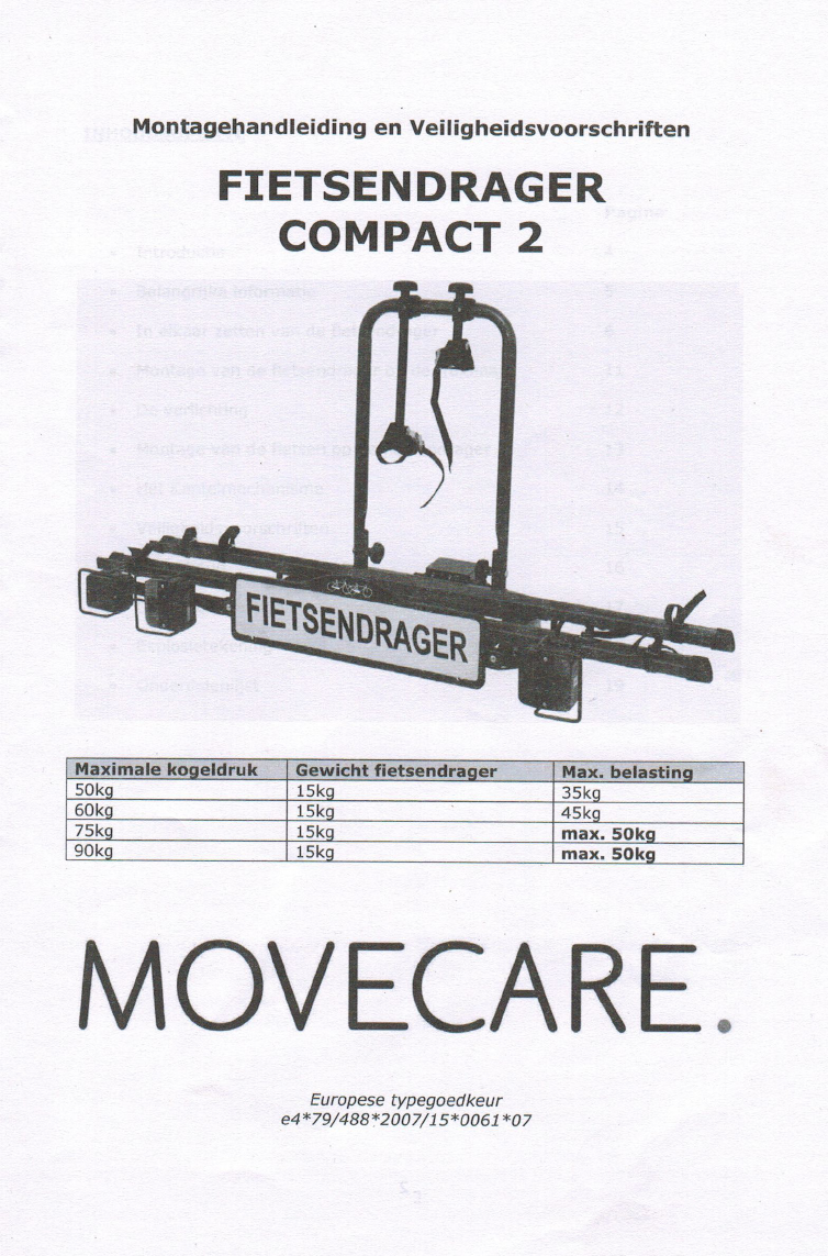 kapitalisme transactie statisch Handleiding Movecare Compact 2 (pagina 1 van 19) (Nederlands)