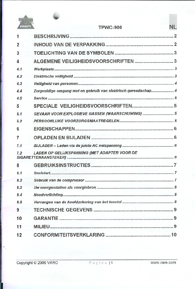 dienblad slaaf Van hen Handleiding Topcraft Power and air station (pagina 13 van 13) (Nederlands)